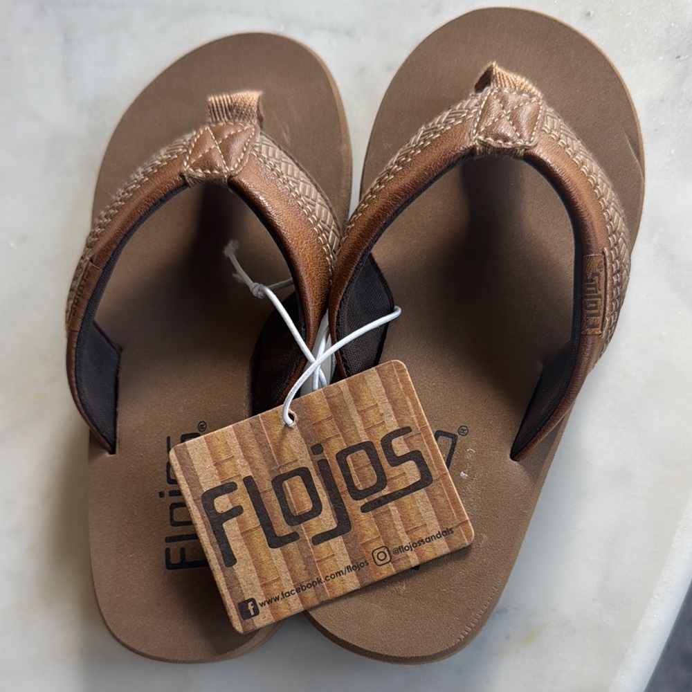 Kids Flojos Tan and Brown Sandals